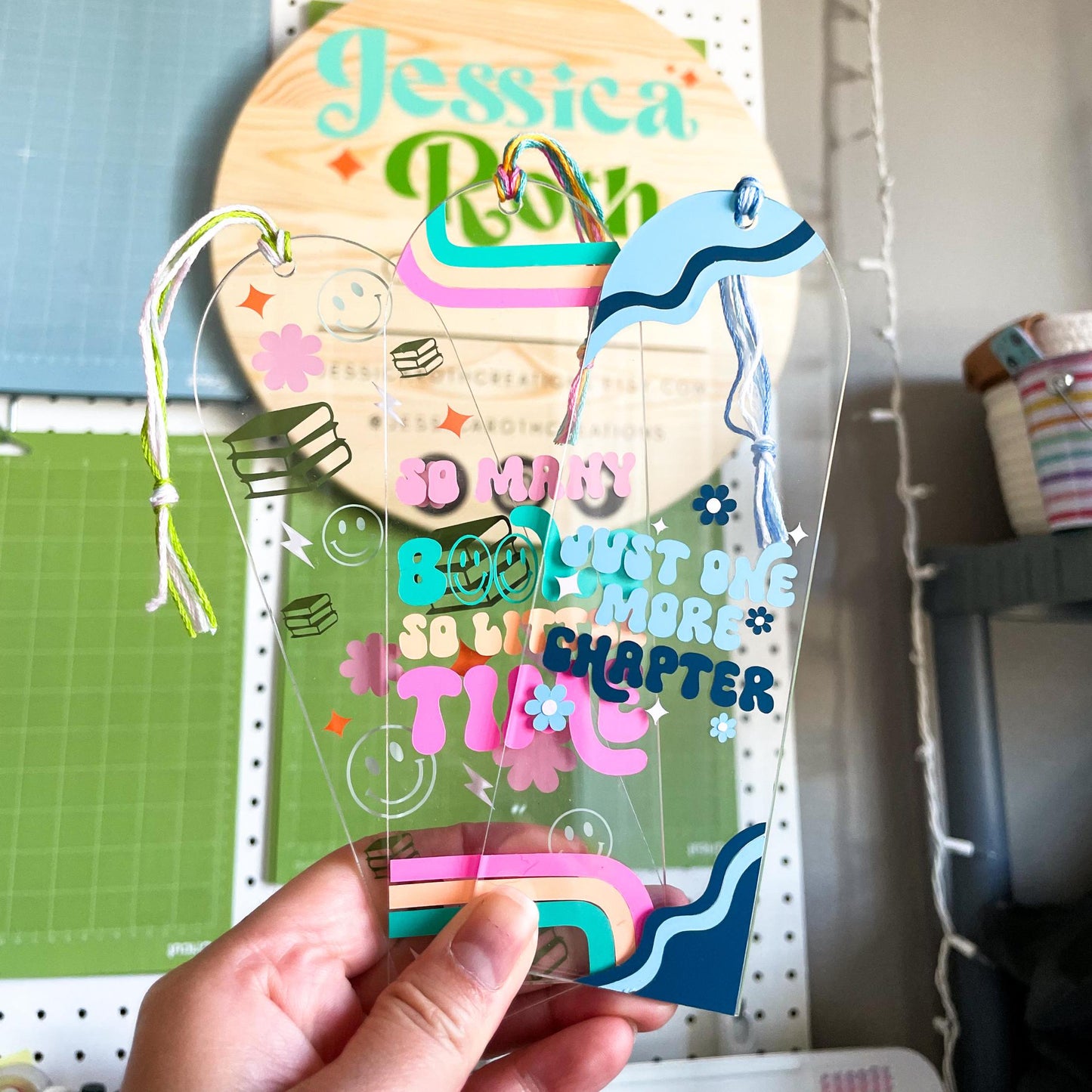 Book Pattern Acrylic Bookmark
