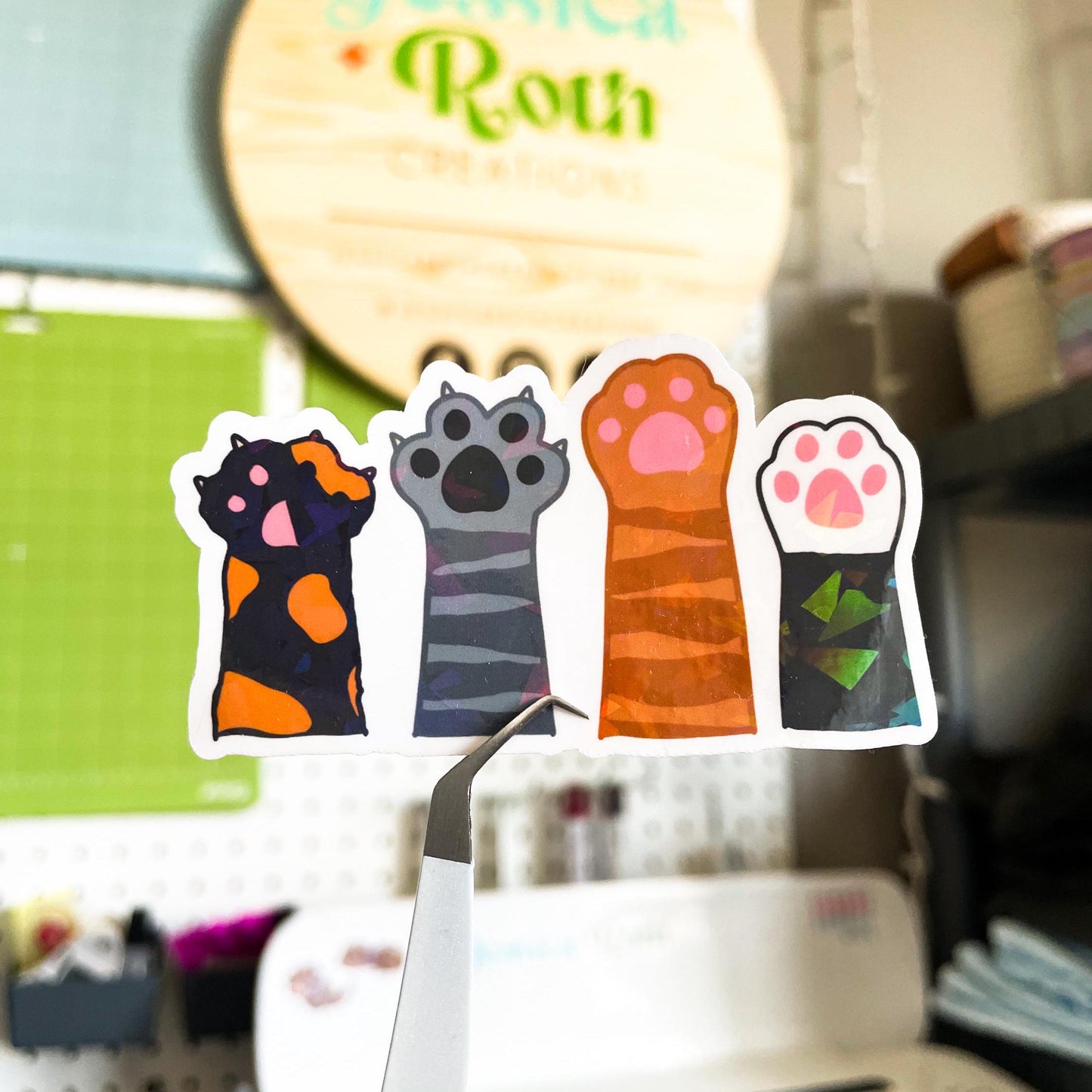 Cat Paws Holographic Sticker