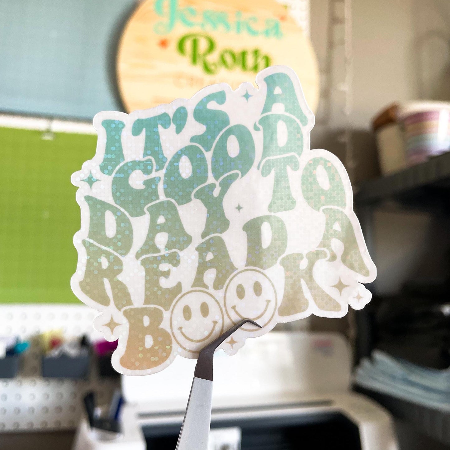 Good Day to Read a Book Holographic Sticker