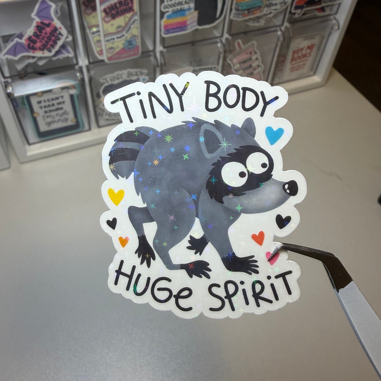 Tiny Body Huge Spirit Holographic Sticker