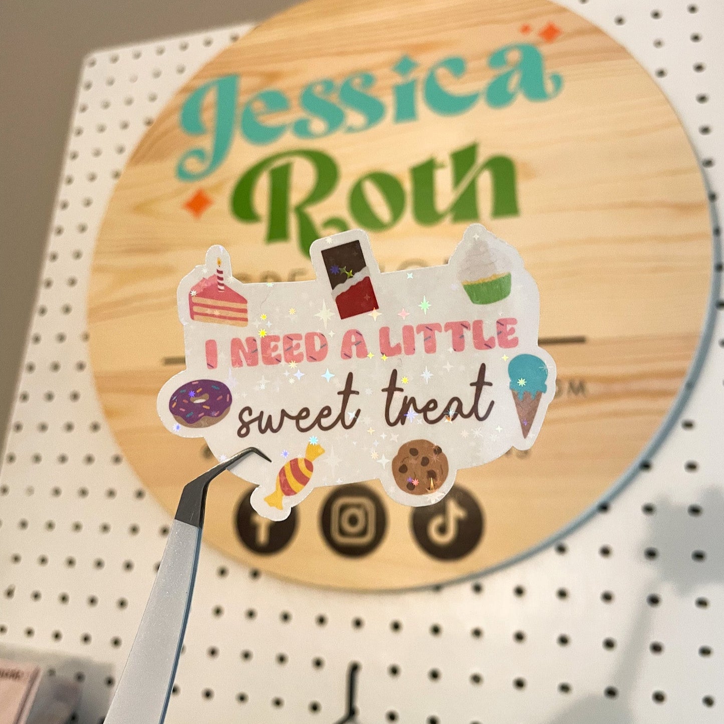 I Need a Little Sweet Treat Holographic Sticker