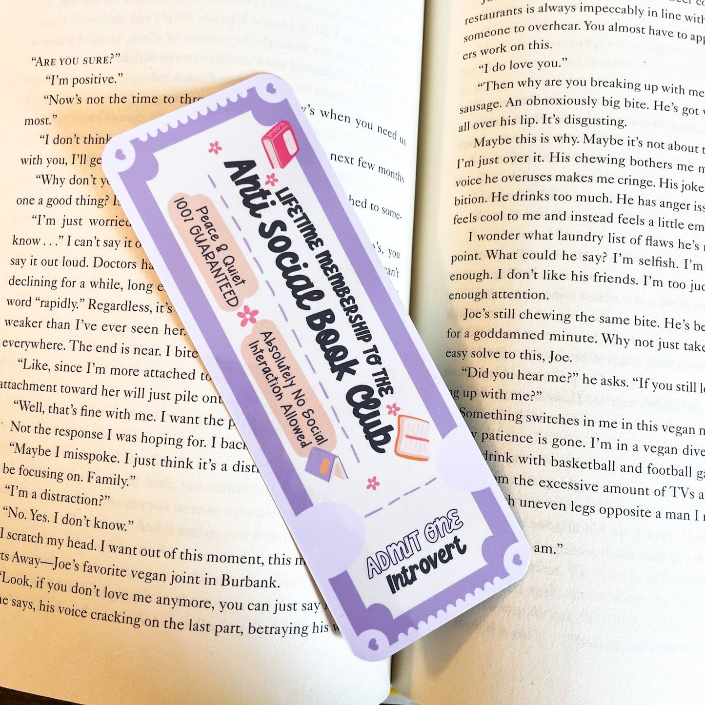 Anti Social Book Club Bookmark
