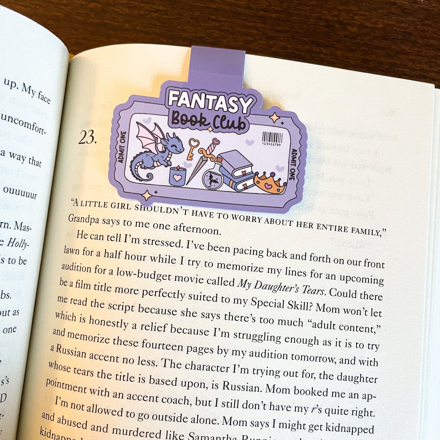 Admit One Book Club Magnetic Bookmarks