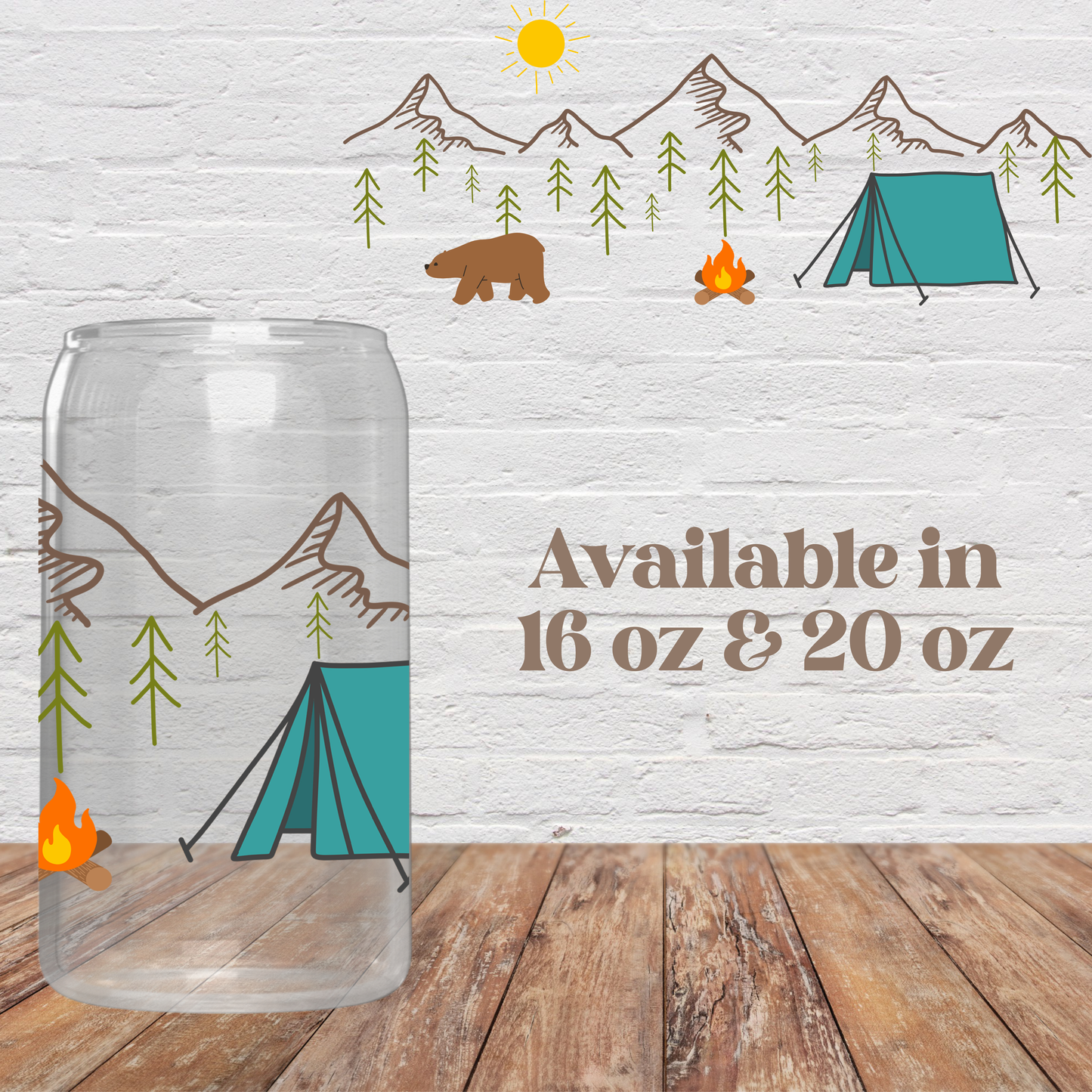 Camping Adventure Glass Cup