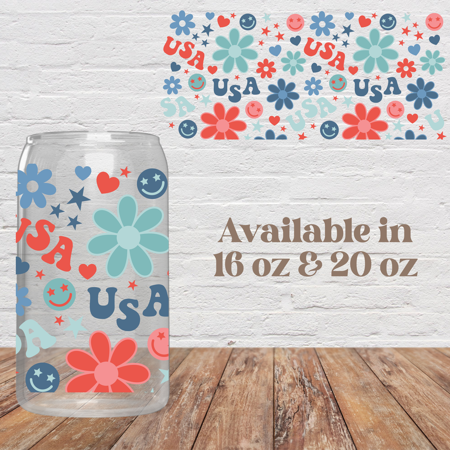 Groovy USA Glass Cup