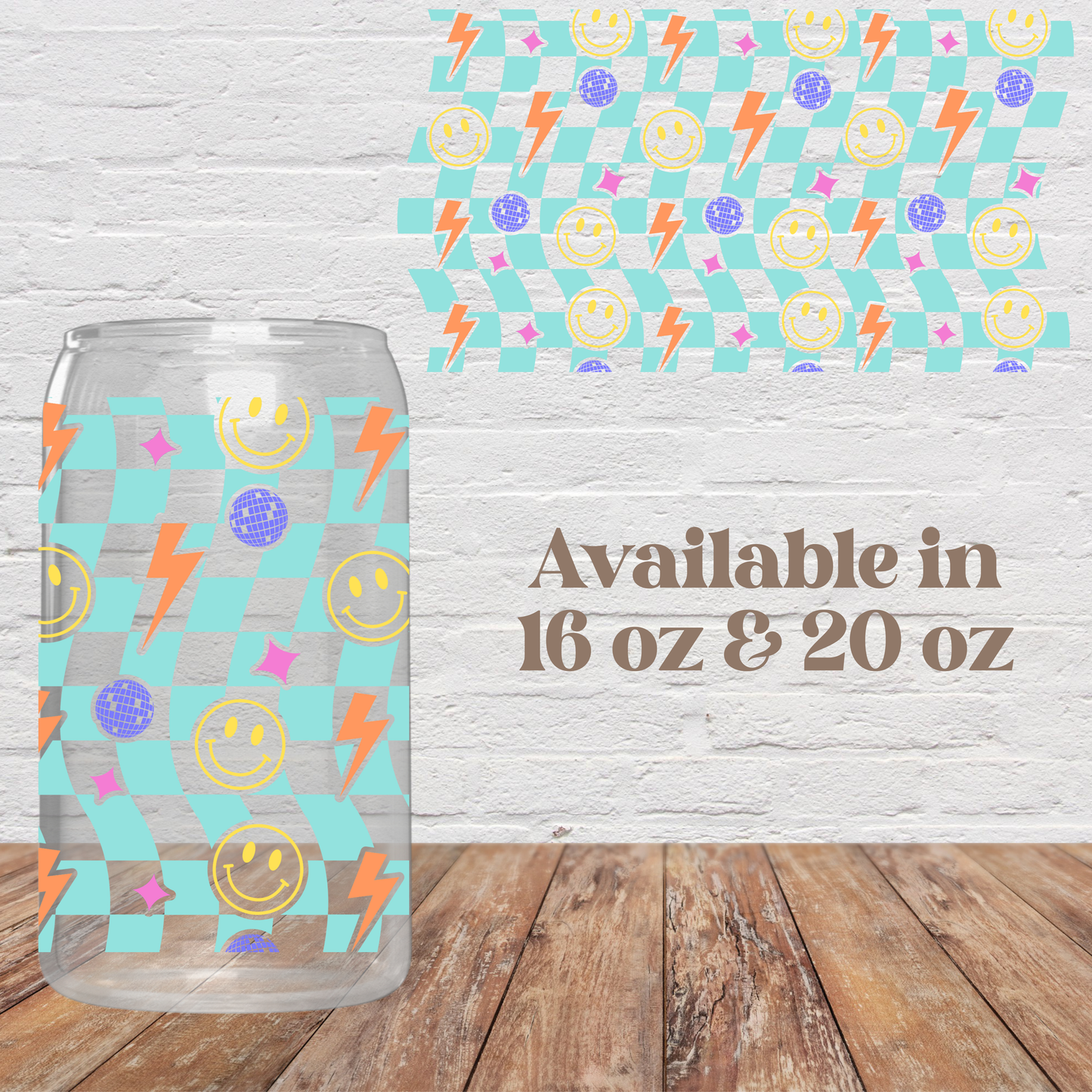 Wavy Smilies Glass Cup