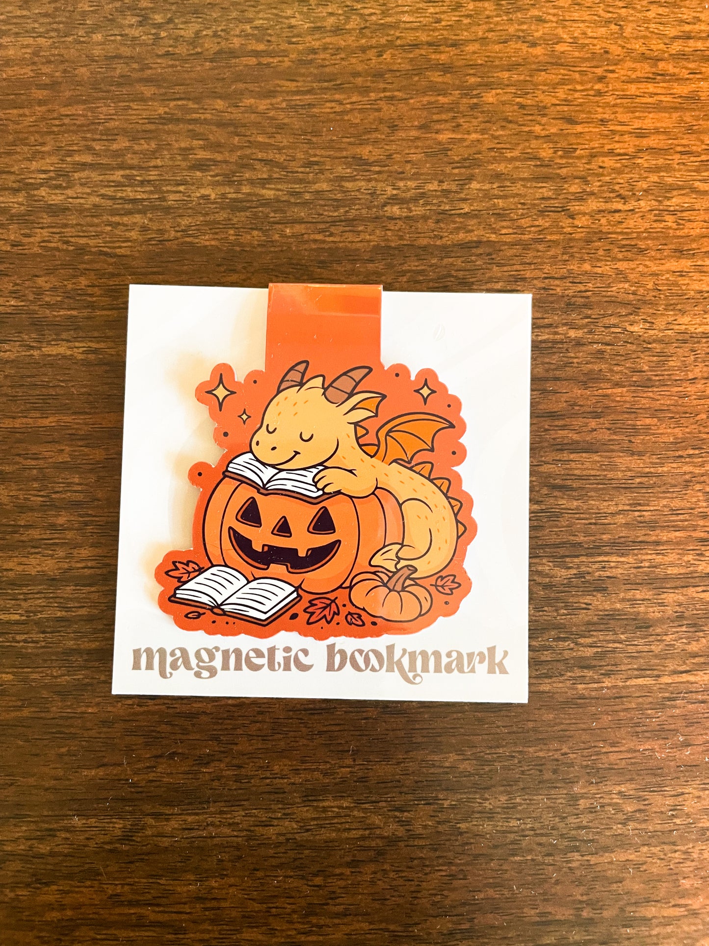 Bookish Ghost Pumpkin Magnetic Bookmark