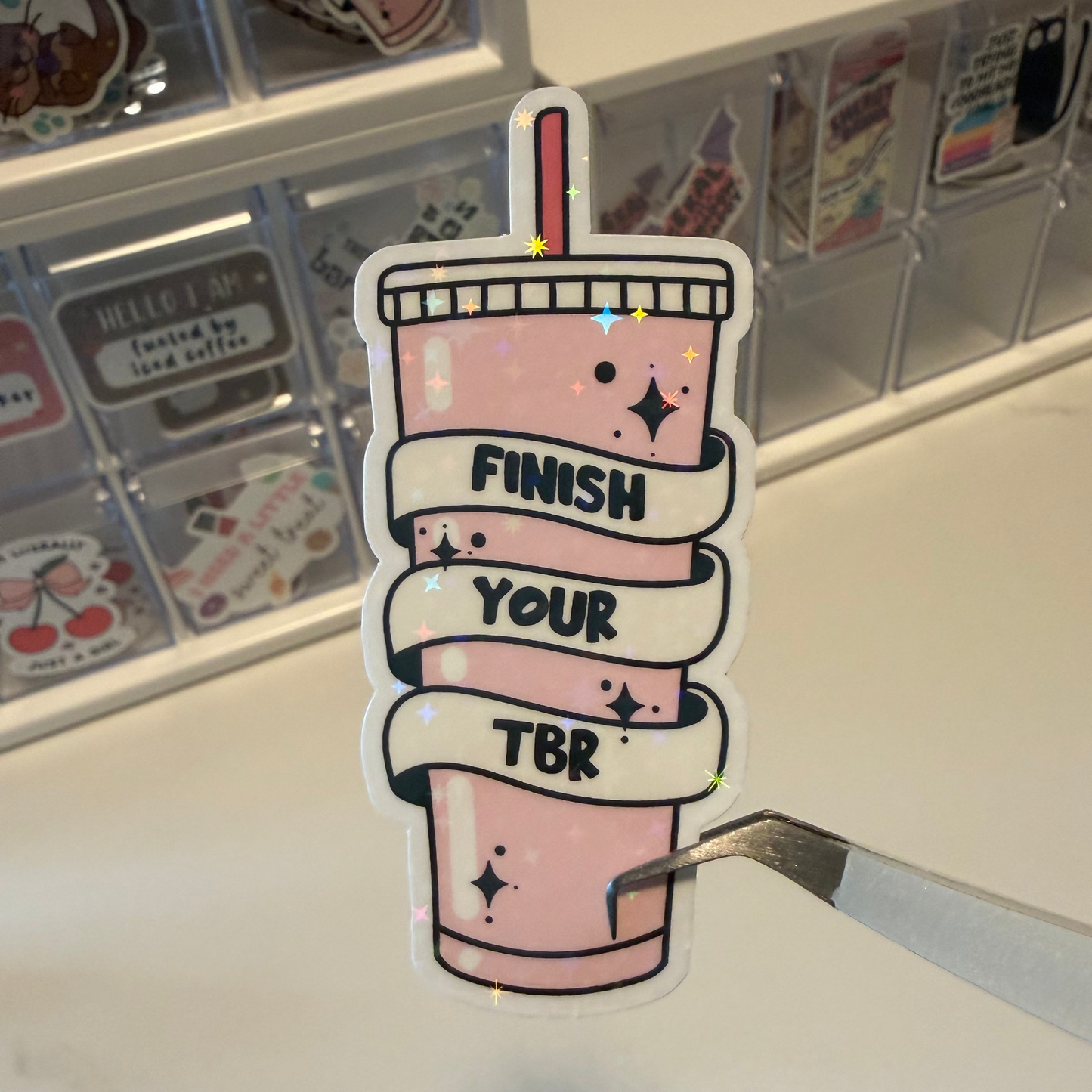 Finish Your TBR Holographic Sticker