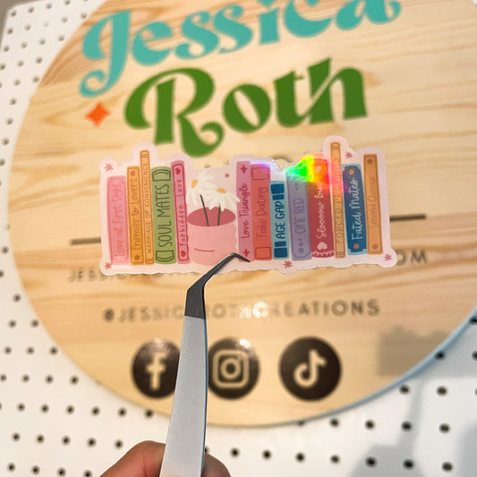 Book Tropes Holographic Sticker