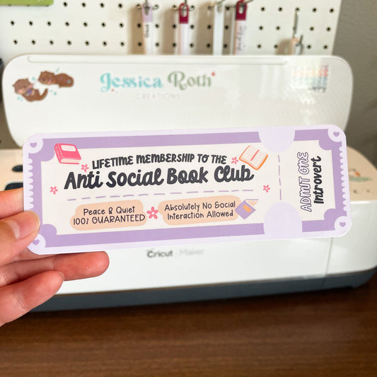 Anti Social Book Club Bookmark