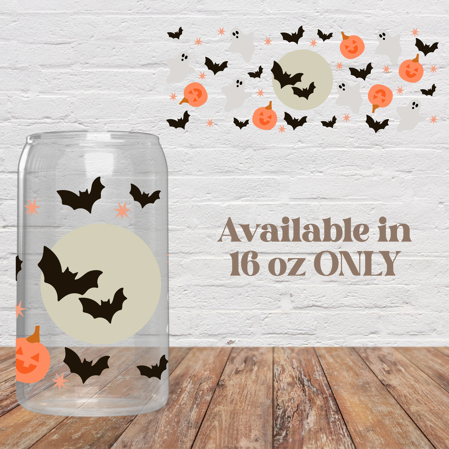 Bats and Pumpkins Glass Cup