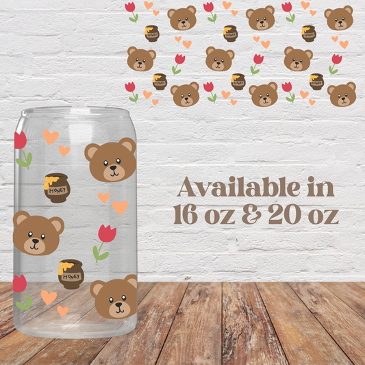 Honey Bear Glass Cup