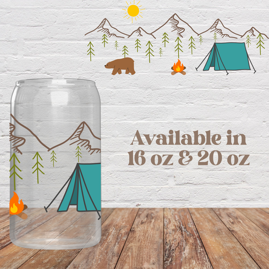 Camping Adventure Glass Cup
