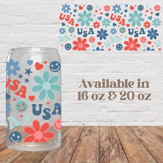 Groovy USA Glass Cup