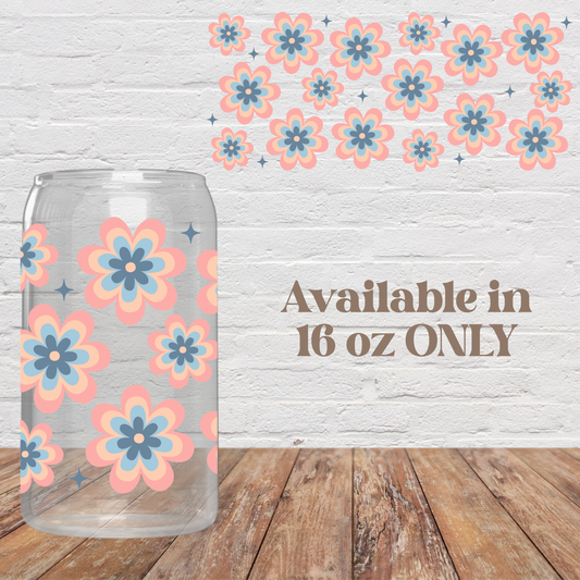 Groovy Flowers Glass Cup