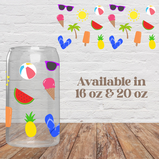 Hello Summer Glass Cup