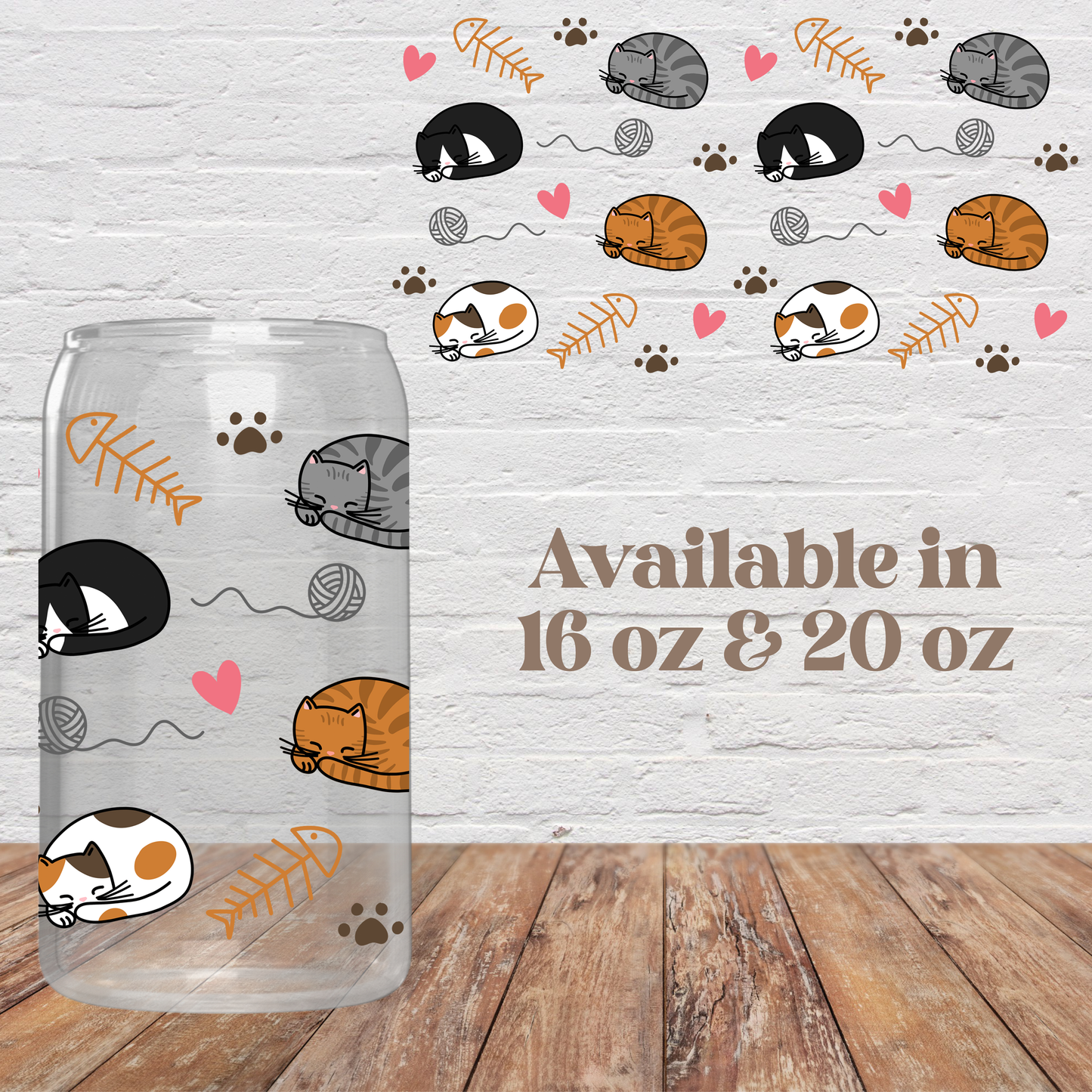Cat Nap Glass Cup